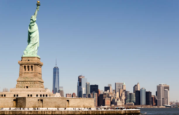 istock Statue of Liberty & Manhattan Skyline 697459548