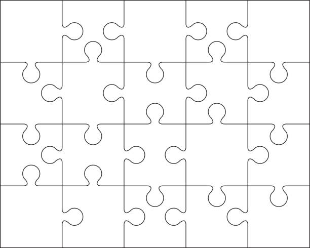 20 Jigsaw puzzle blank template or cutting guidelines Abstract Jigsaw puzzle blank template or cutting guidelines. EPS10. puzzle designs stock illustrations