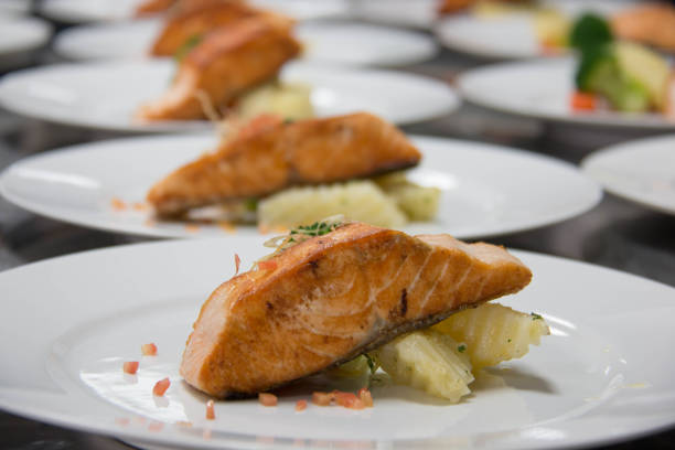 istock Tasty grilled salmon steak 697465660