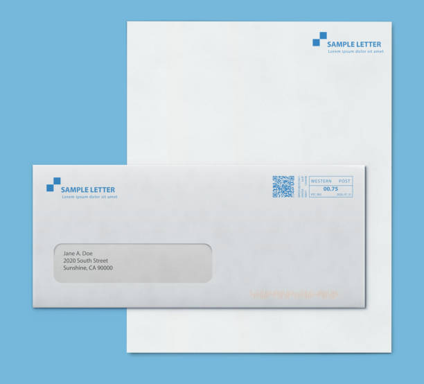 mockup пост конверт и шаблон бумаги письма - mail label envelope symbol stock illustrations