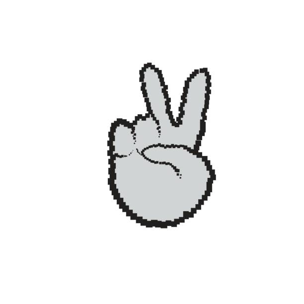 victory sign peace hand gesture people emotion icon - hand sign peace sign palm human hand stock illustrations