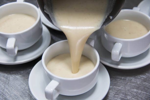 istock small bowl of cream  soup  in cup 697482320