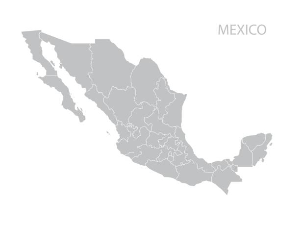 ilustraciones, imágenes clip art, dibujos animados e iconos de stock de mapa de méxico - region