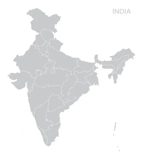 Vector illustration of Map of India