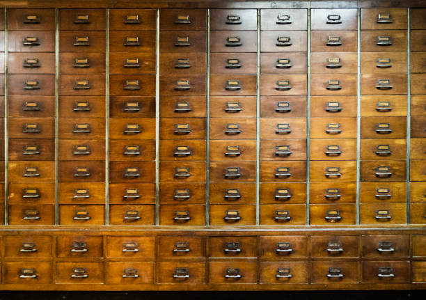 istock vintage drug wood drawer with iron grip 697489270