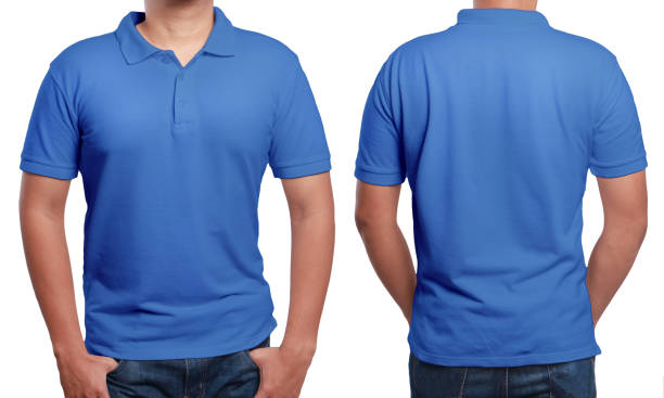 modelo de design azul camisa polo - blue polo shirt - fotografias e filmes do acervo