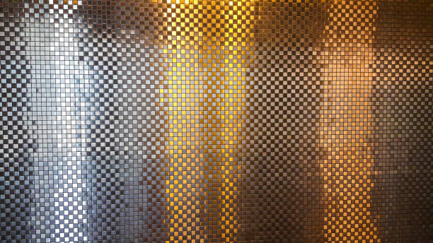 istock Beautiful of Reflective Mosaic Silver and Gold Wall 697514274