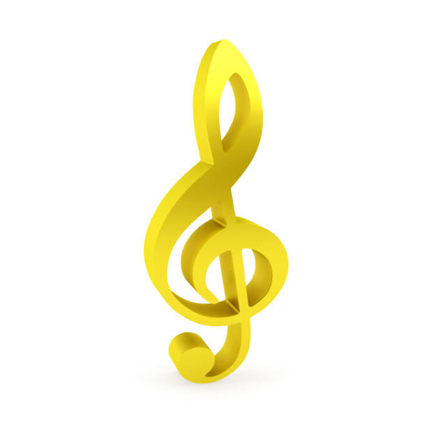 istock Curved golden treble clef 697517222