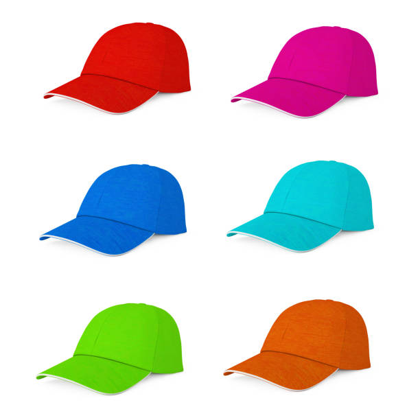 istock Multicolour Fashion Baseball Caps. 3d Rendering 697518798