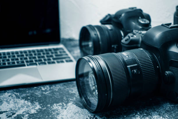 istock Working table of photographer 697523350