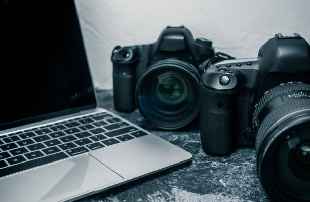 istock Working table of photographer 697523410