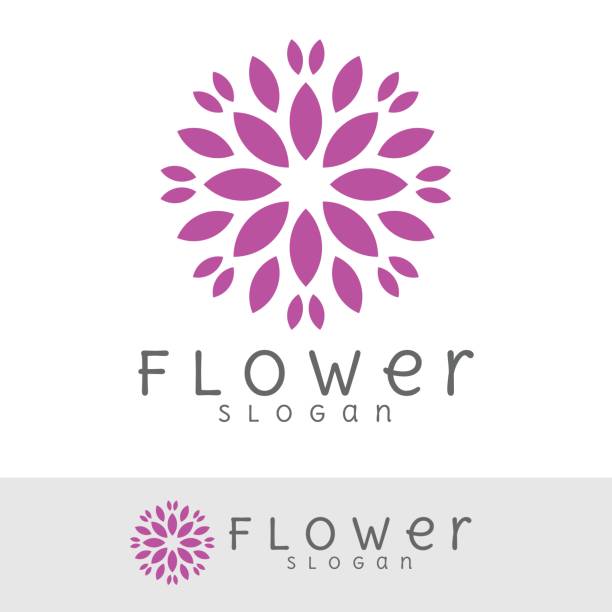 ikona kwiatu - design abstract petal asia stock illustrations