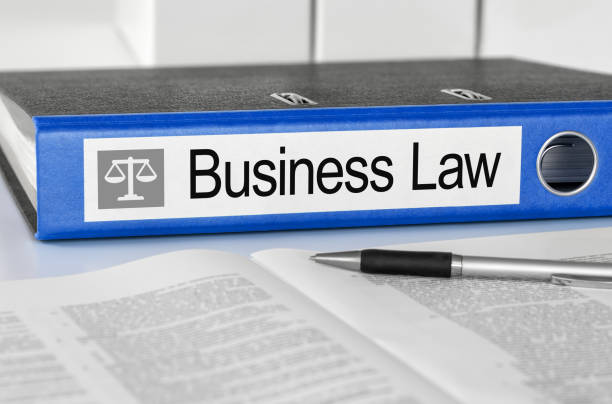 istock Blue folder with the label Business Law 697527976