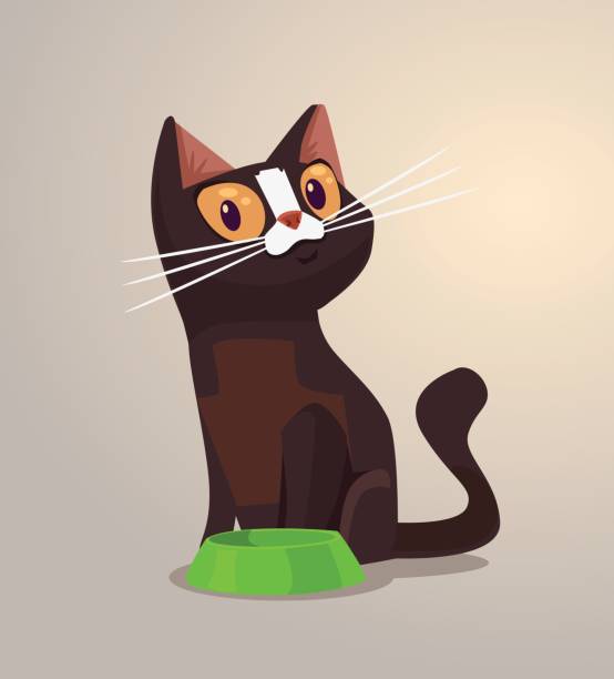 4,497 Cat Eating Illustrations & Clip Art - iStock | Dog eating, Cat food,  Cat