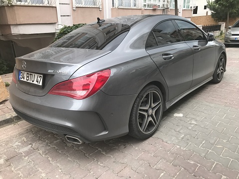 Istanbul,Turkey-June 18,2017:Mercedes Amg parking in the street