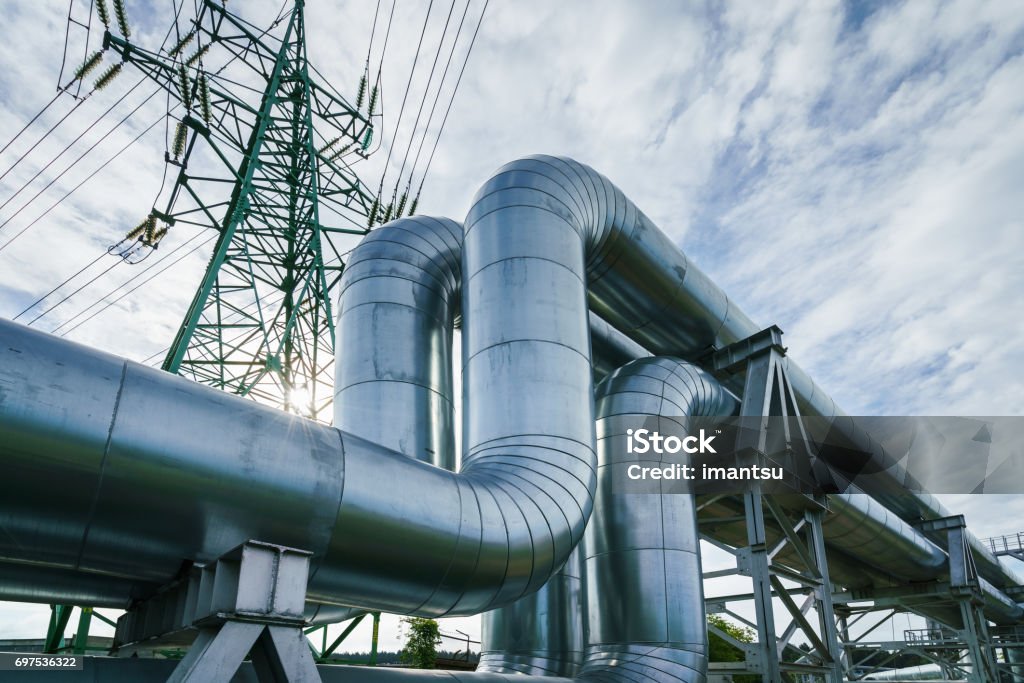 Condutture industriali - Foto stock royalty-free di Gas