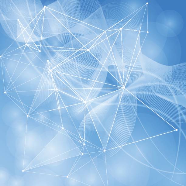 istock Geometric abstract background with connected line and dots. Scientific concept for your design. Vector illustration 697541596