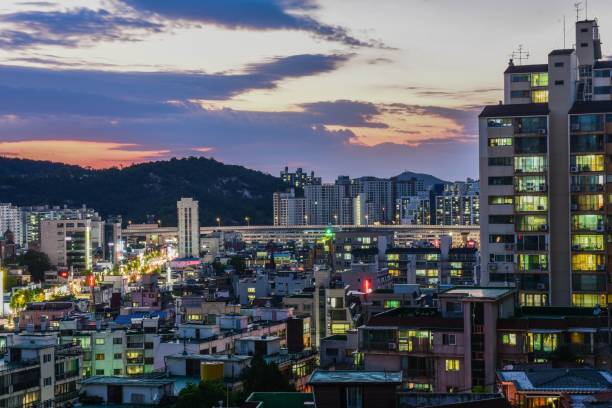 istock town night in seoul korea 697549124