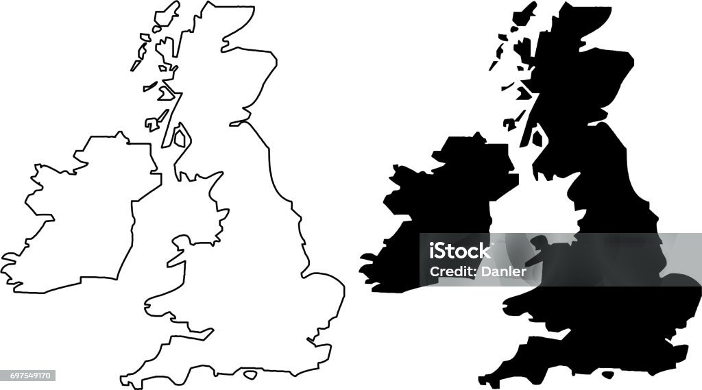 Vettore mappa delle isole britanniche - arte vettoriale royalty-free di Regno Unito