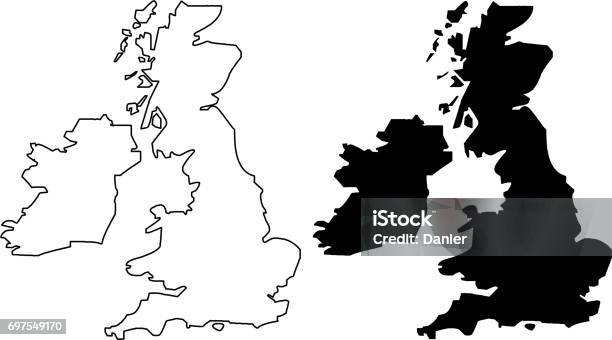 Vettore Mappa Delle Isole Britanniche - Immagini vettoriali stock e altre immagini di Regno Unito - Regno Unito, Carta geografica, Irlanda