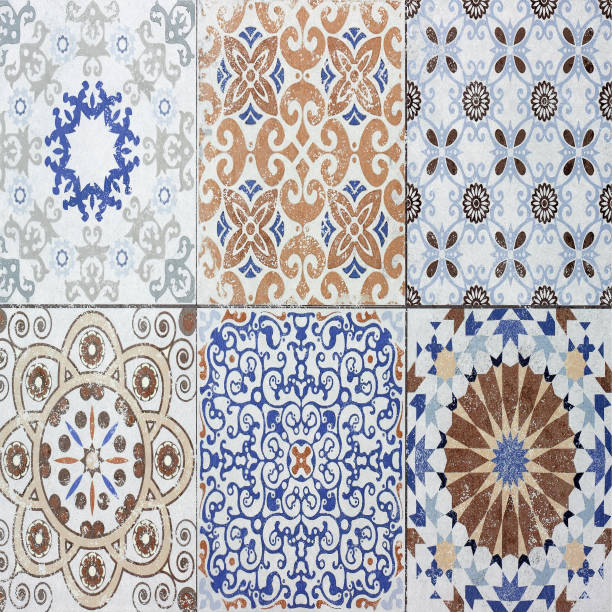 istock Colorful vintage ceramic tiles wall decoration 697555518