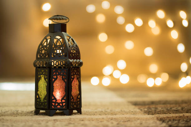 istock Metal Lantern with bokeh Background 697566576