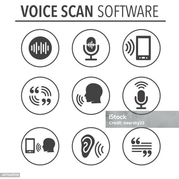 Voiceover Or Voice Command Icon With Sound Wave Images Stock Illustration - Download Image Now