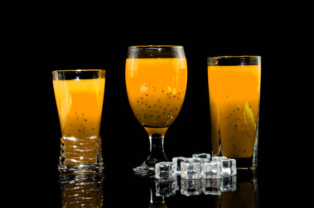 istock Pineapple juice with basil seeds drink 697572380