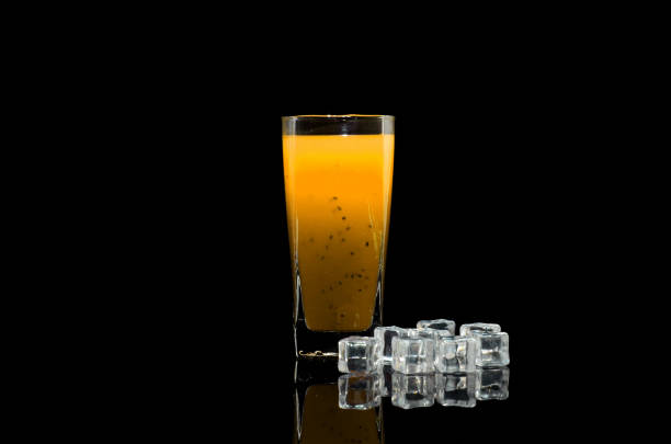 Pineapple juice with basil seeds drink