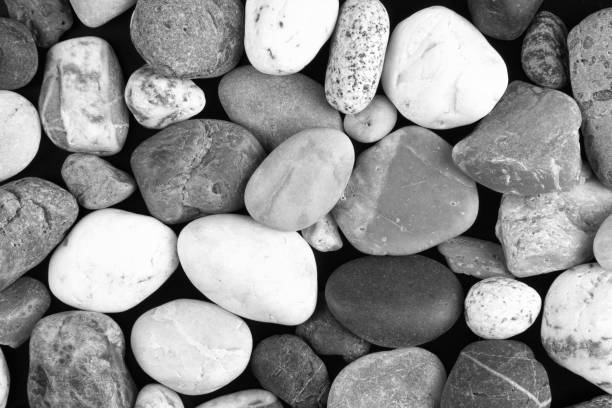 istock Set of stones on a black background 697580124