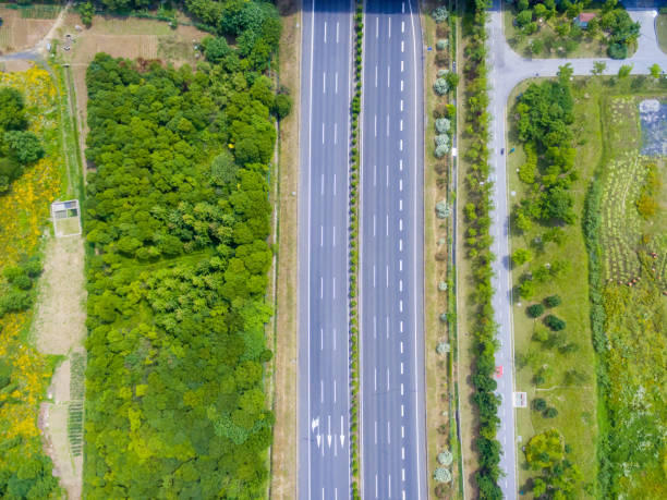 istock Aerial view of the motorway 697586276