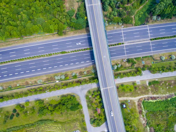 istock Aerial view of the motorway 697586524