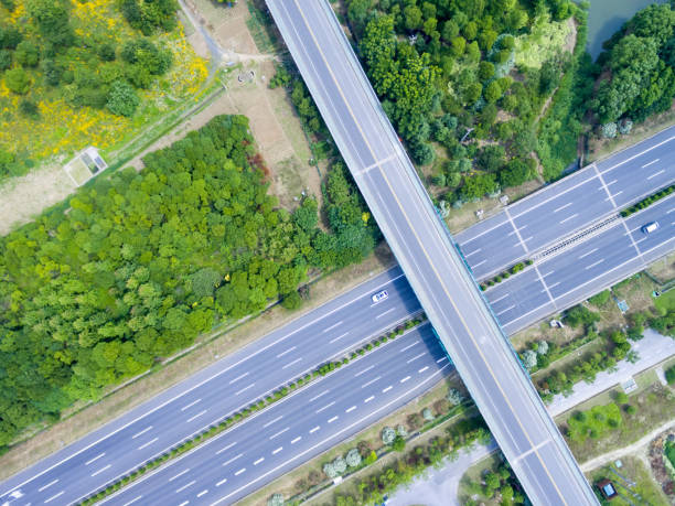 istock Aerial view of the motorway 697587028