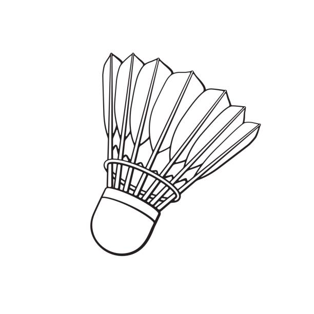 illustrations, cliparts, dessins animés et icônes de doodle du volant de badminton de plumes d’oiseaux - volant de badminton