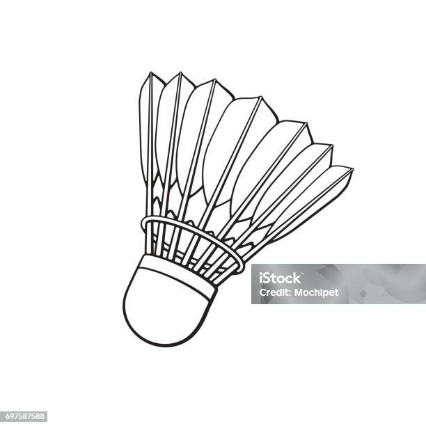 Doodle Du Volant De Badminton De Plumes Doiseaux Vecteurs libres de droits et plus d'images vectorielles de Volant de badminton - Volant de badminton, Badminton - Sport, Illustration