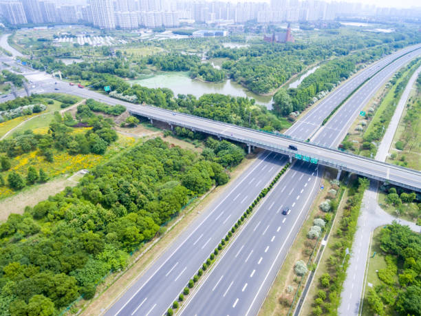 istock Aerial view of the motorway 697587832
