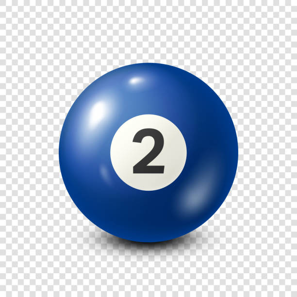istock Billiard,blue pool ball with number 2.Snooker. Transparent background.Vector illustration 697591290