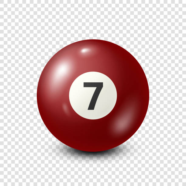 istock Billiard,red pool ball with number 7.Snooker. Transparent background.Vector illustration 697591642