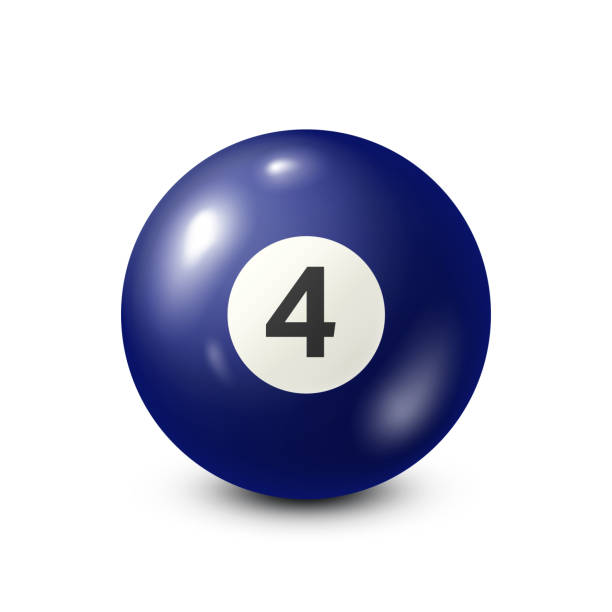 istock Billiard,blue pool ball with number 4.Snooker. White background.Vector illustration 697594974