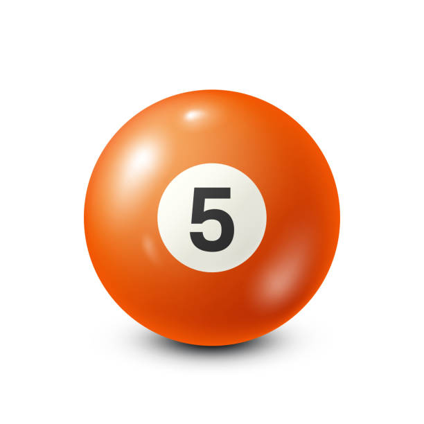 istock Billiard,orange pool ball with number 5.Snooker. White background.Vector illustration 697595050