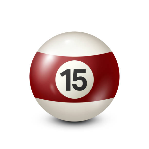 istock Billiard,yellred ow pool ball with number 15.Snooker. Transparent background.Vector illustration 697597702