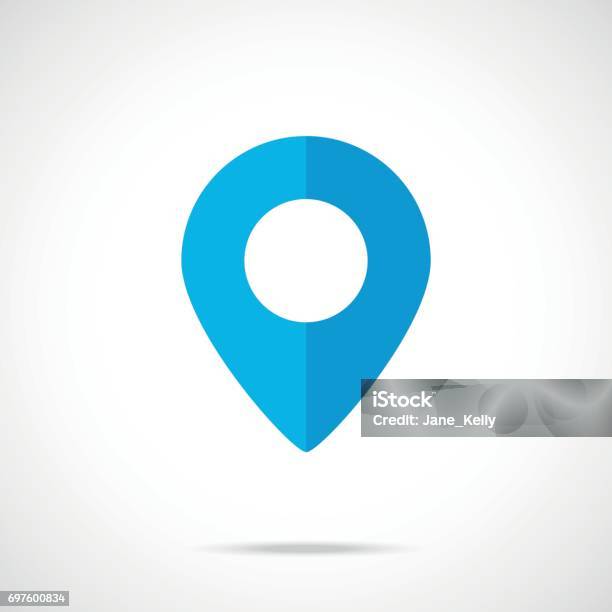 Vector Blue Map Pointer Map Pin Icon Modern Flat Design Vector Illustration Vector Icon Stock Illustration - Download Image Now