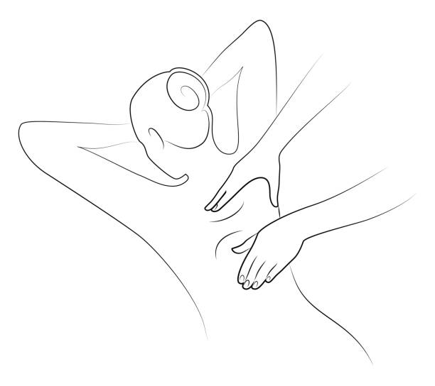 illustrations, cliparts, dessins animés et icônes de massage concept logo isolé sur fond blanc. - massage therapist illustrations