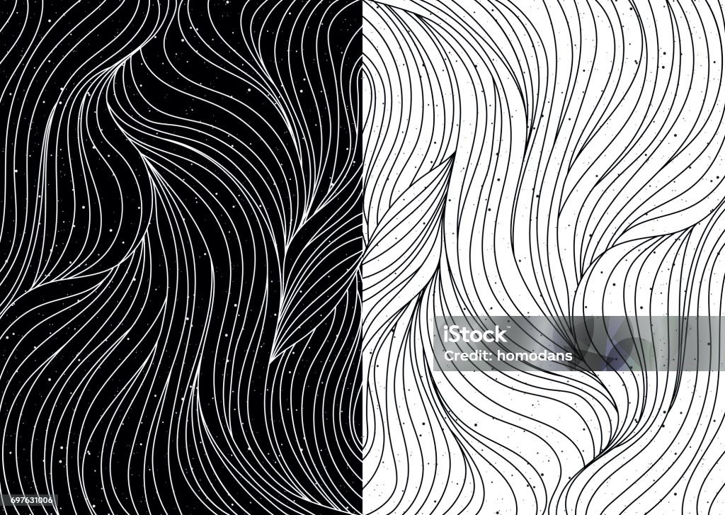 Black and white wave patterns vector Black and white wave patterns. Textured abstract backgrounds. Vector illustration. Pattern stock vector