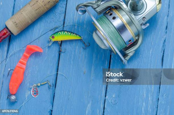 Spinning Reel Wobblers And Silicone Bait Hard Lures Stock Photo - Download  Image Now - iStock