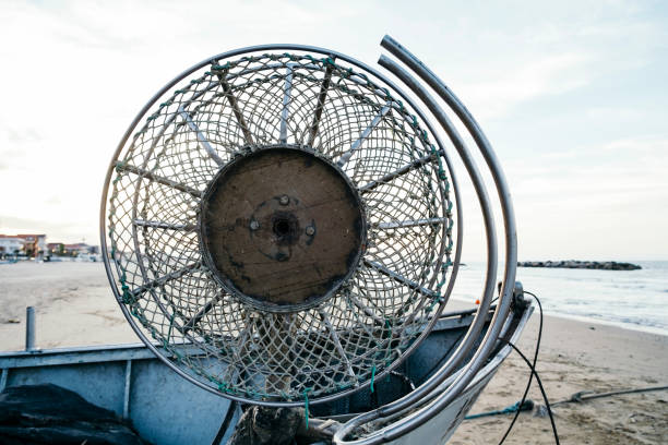 istock Old Electric Fan On Boat At Beach Against Sky 697634751