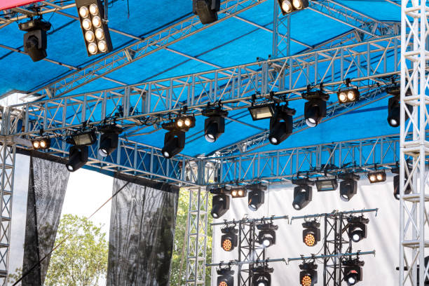 istock outdoor stage equipped with spot lights system before concert 697646916