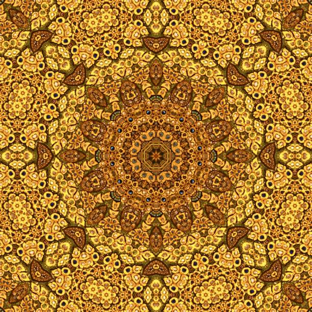 istock surface Gold abstract kaleidoscope Pattern,For scrapbook, wallpaper, cases for smartphones, web background, print, surface texture, pillows, towels, linens, bags, T-shirts,ceramic,page 697648660