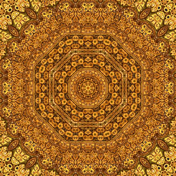 istock surface Gold abstract kaleidoscope Pattern,For scrapbook, wallpaper, cases for smartphones, web background, print, surface texture, pillows, towels, linens, bags, T-shirts,ceramic,page 697650844