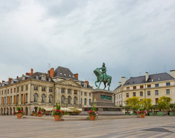 Statue of Joan of Arc (by Denis Foyatier) on Place du Martroi in Orleans, France Statue of Joan of Arc by Denis Foyatier, erected in 1855, on Place du Martroi in Orleans, France orleans france photos stock pictures, royalty-free photos & images